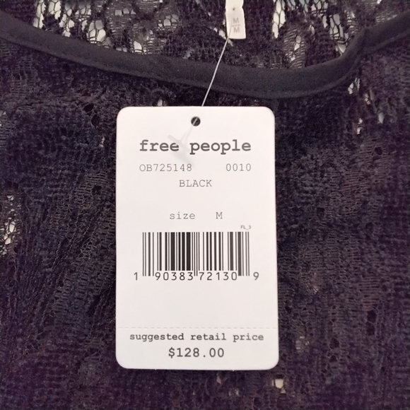 🎉 Host Pick 🎉 NWT Free People Black Lace Long Sleeve Dress - M - Picture 13 of 15